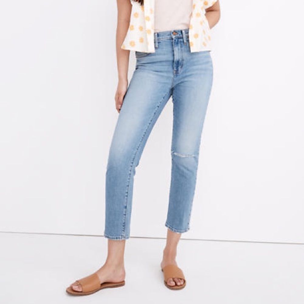 Madewell The High-Rise Slim Boyjean Summit Wash Summerweight Edition Size 26
